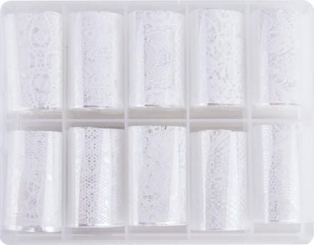 Nagel transfer folie nail art set Floral White (05)