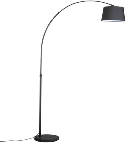 QAZQA Arc Eco 1 Staande Booglamp - 1 Lichts - 120 cm - Zwart