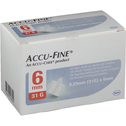 Accu Fine Naald 0.25x6 mm 31g 100 Canule