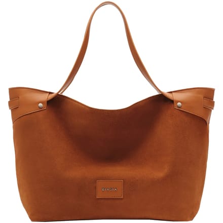 BIASIA Leren shopper handtas Memory Shopping Bag Cuoio Lichtbruin