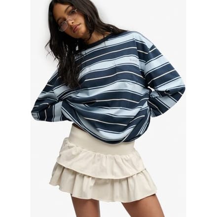 Superdry Bench Lage Taille Gelaagde Rok Crème Grootte: M