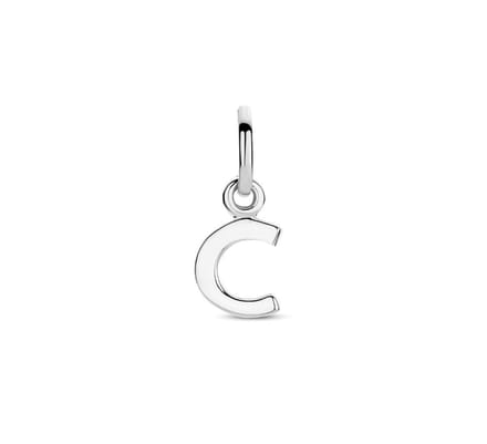 Zilver Gerhodineerde Hanger letter C 1333743