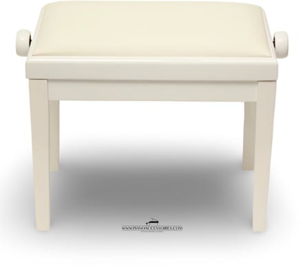 Pianobank GPPD Model 3 Wit HG, witte skai-zitting