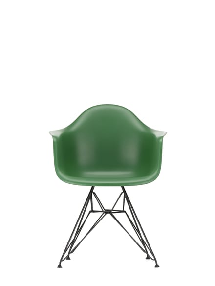 Vitra DAR Eames Plastic Armchair - smaragd RE - zwart