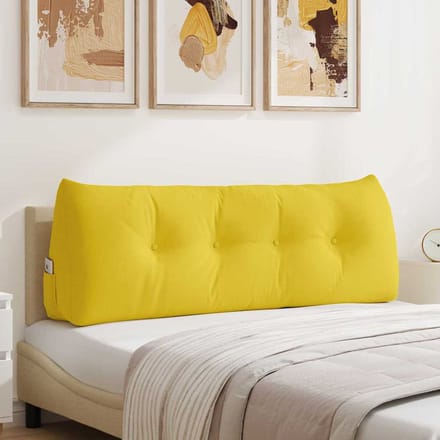 vidaXL - Rugkussen - Licht - Geel - 140 - x - 50 - x - 24 - cm - Stof