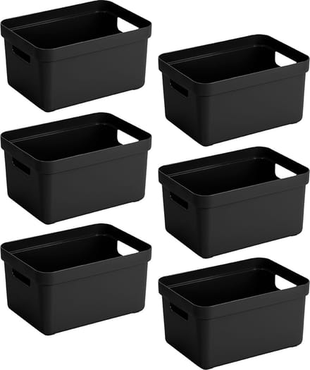 Sunware - Sunware Sigma home set van 6 5L opbergbox - zwart