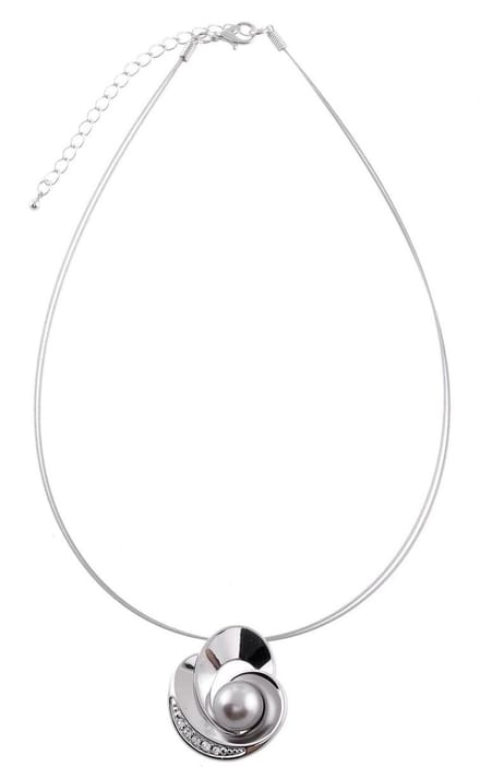 Behave® Ketting Cecilia – Parel en steentjes – 43 cm