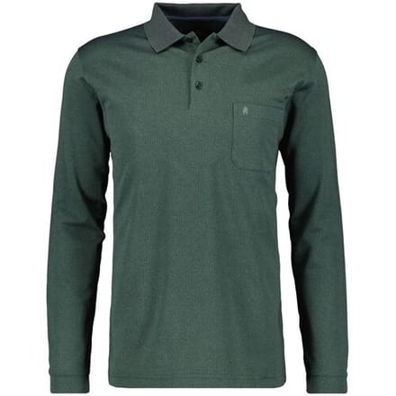 Ragman Polo Softknit Easy Care Mini Jacquard Design Mosgroen / male