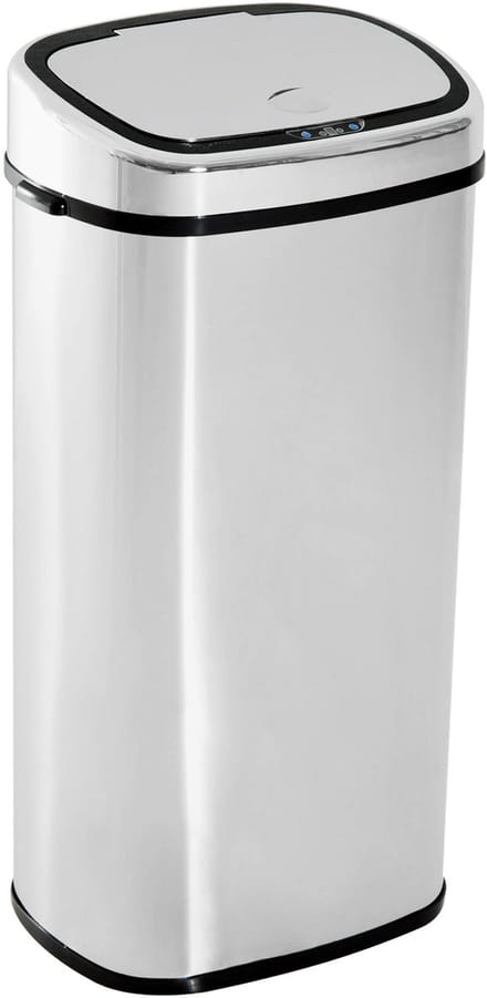 4goodz Sensorprullenbak rechthoek 68 liter - Zilver