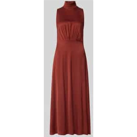 Maxi-jurk met opstaande kraag en draperieën model 'AMABEL'