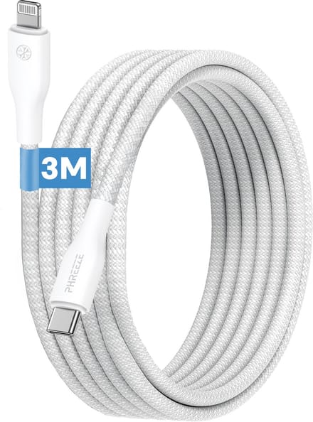 Oplaadkabel geschikt voor iPhone kabel 3m - Fast charge - Geschikt voor Lightning oplaadkabel - Phreeze