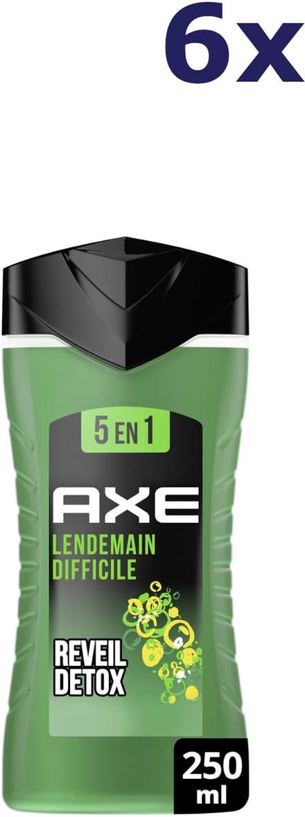 AXE Réveil Detox 5-en-1 Douchegel – 6 × 250 ml