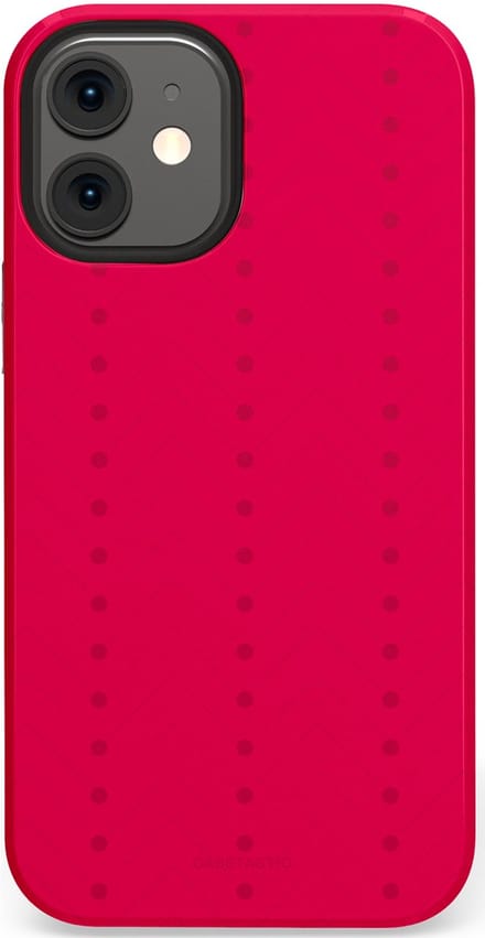 Casetastic hoesje geschikt voor Apple iPhone 12 Mini - Dubbellaagse bescherming - Ritmisch rood - Fashion Case - Rood