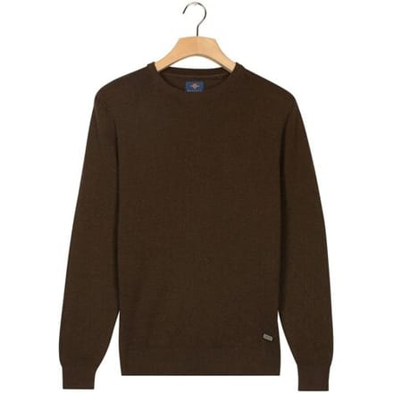 Baileys Trui Crew Neck Allover Fine Two-Tone Texture Dark Brown / male