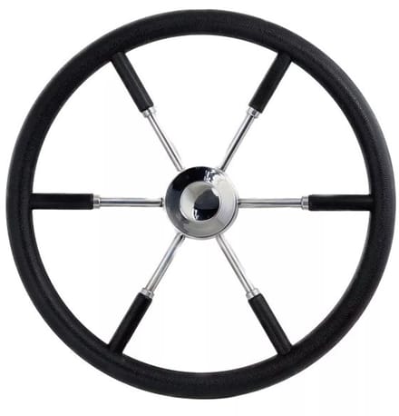 Ultraflex RVS Stuurwiel 70cm met zwarte PU Stuurrand