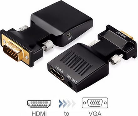 HDMI female naar VGA male converter 1080P + Jack aansluiting
