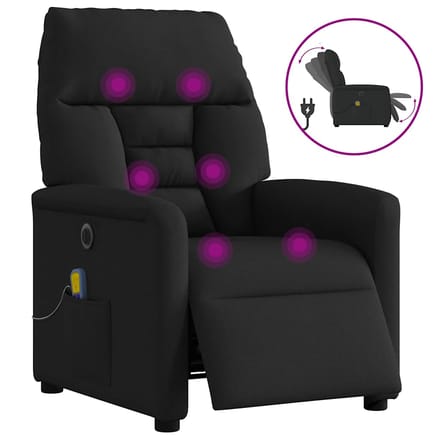 vidaXL - Massagestoel - elektrisch - verstelbaar - stof - zwart