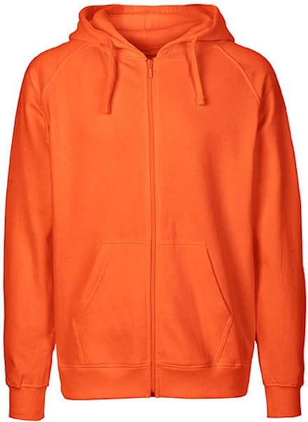 Fairtrade Men's Zip Hoodie met capuchon Orange - M