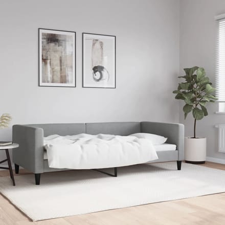 vidaXL - Slaapbank - 90x190 - cm - stof - lichtgrijs