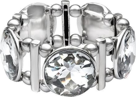 Behave - Armband grote heldere stenen zilverkleur - party glamour