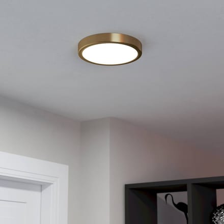 EGLO LED opbouwpaneel Fueva 5 IP20 830 messing Ø21cm