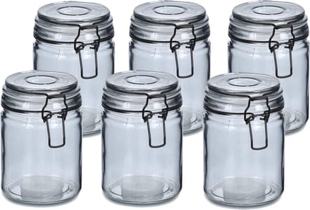 Zeller Voorraadpotten/bewaarpotten - 6x - 250 ml - glas - met beugelsluiting - D8 x H10 cm