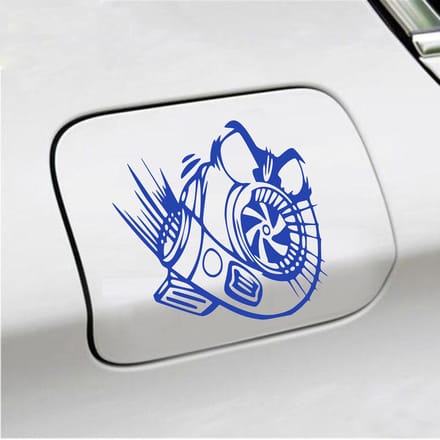Bumpersticker - Turbo - 13 X 13 - Blauw