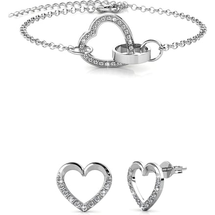 Locked Heart Lovett Sets - Zilver en Kristal