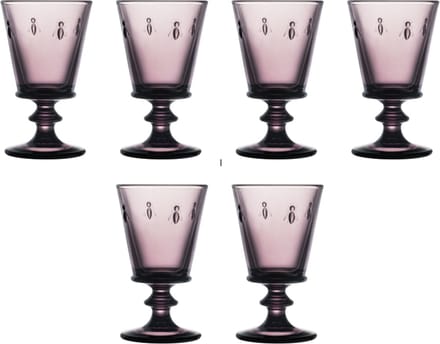 La Rochère Bee - wijnglas - bijtjes - paars - handgeblazen - set van 6 - H 14 cm