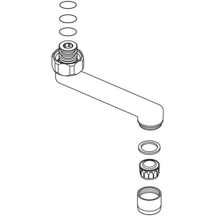 Ideal Standard Pijpuitloop, G3/4, 110mm, kpl. zu B0106, Chroom, B961054AA