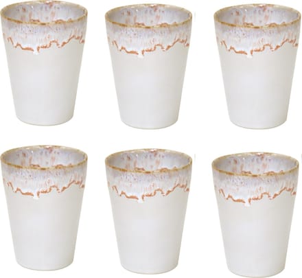 Costa Nova Kop Latte Macchiato 38cl - Grespresso - Aardewerk - Wit - 9,5cmxH11cm - 6 stuks