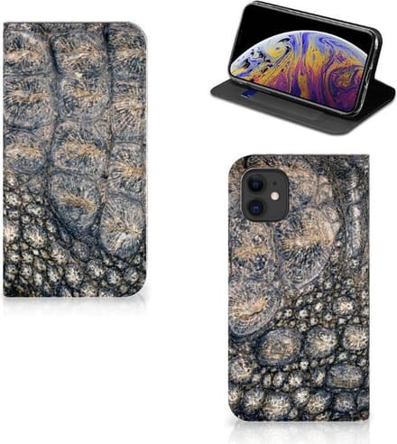 Book Case voor Apple iPhone 11 Hoesje maken Krokodillenprint