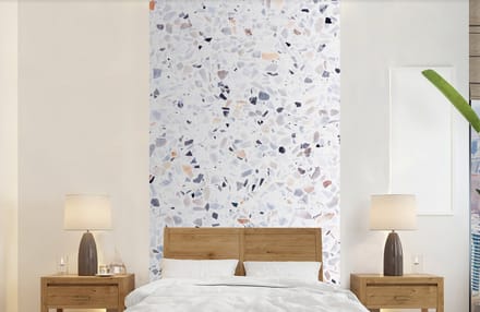 Behang - Fotobehang Graniet - Structuur - Design - Wit - Breedte 120 cm x hoogte 240 cm