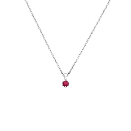Collier Met Geboortesteen 41 + 4 Cm Zilver Gerhodineerd