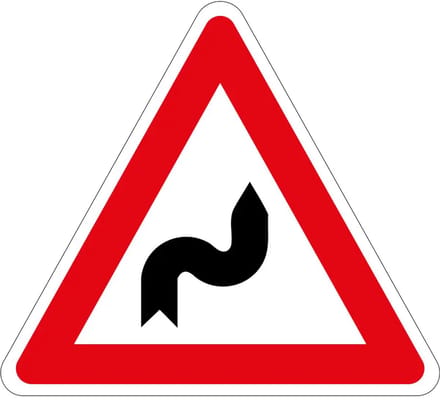 S bocht rechts sticker - J4 | 10 cm