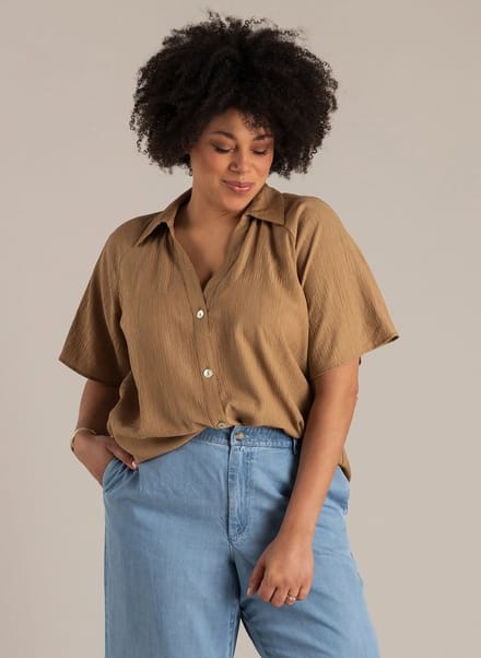 YEST CURVE Nathalia Tops - Summer Taupe - maat 0(46)