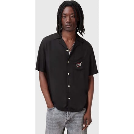 AllSaints Lovers Ss Shirt Jet Black Größe: M | Casual hemden Outlet | Herren | Schwarz