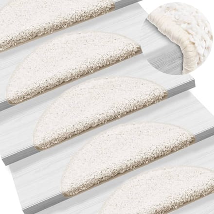 vidaXL - Trapmatten - 10 - st - 56x17x3 - cm - Wit - Halfrond