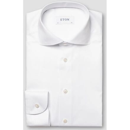 Overhemd Eton signature twill contemporary fit wit katoen