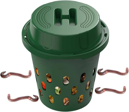 Wormencomposter Ondergronds - Compostbak Tuin - Afval Verwerken - Geïntegreerd Ontwerp - 24x24x274 cm - Beige