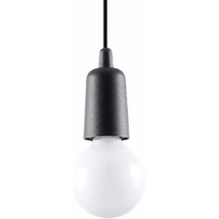 Sollux Lighting Hanglamp Diego - E27 - zwart - PVC - 90x9x9cm