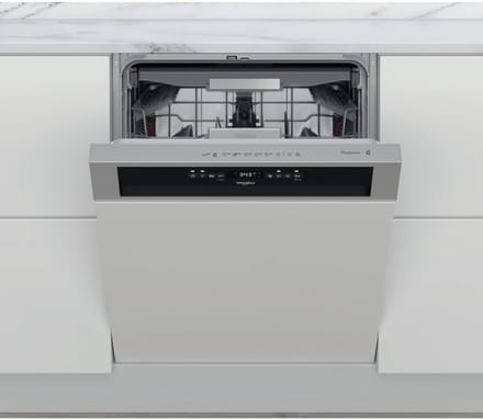Whirlpool WBO3T133PFX – semi-inbouw vaatwasser – 14p – 43 dB
