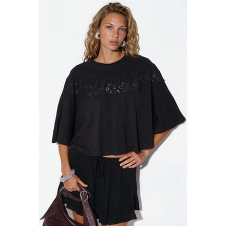 Katoenen Relaxed-Fit Ronde Hals Blouse