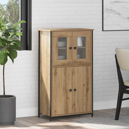 vidaXL Highboard Artisan Eiken 62 x 32 x 106,5 cm Bewerkt hout