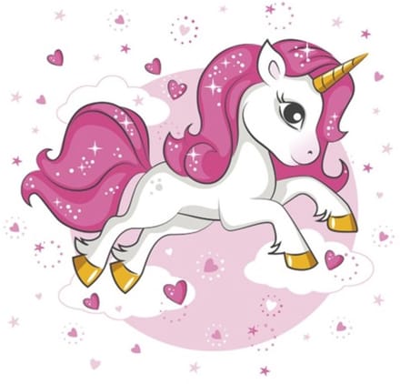 Lunch servetten Pink Heart Unicorn - Daisy - 33x33 cm