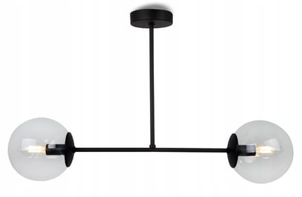 Elegante Zwarte Hanglamp met Glazen Bollen - Stijlvolle Plafondlamp