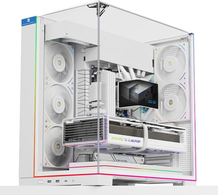 PC Behuizing - Computer Kast - Systeem Bouwen - Panorama Glas - 45 cm Hoog - Wit