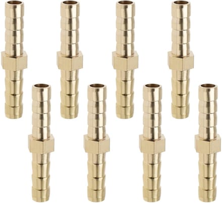 aladdien - Slangverbinders - Messing Slangkoppelingen - 6 mm - Gouden Kleur - Aansluiting voor Luchtleiding - 8 Stuks