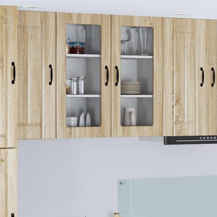 vidaXL - Wandglas - Kasten - LUCCA - 2 - st - Sonoma - Eiken - Bewerkt - hout