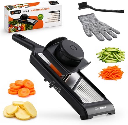 Lekro Mandoline - Multifunctionele Groentesnijder met 4 diktes (1 mm-4 mm) - Keukensnijder - RVS